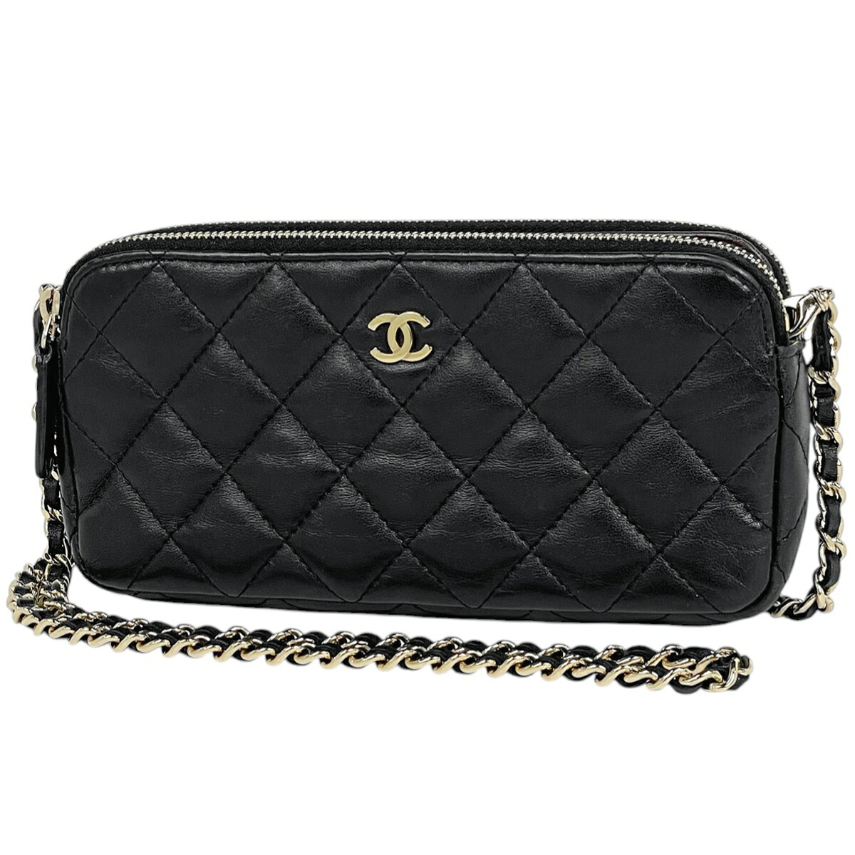 シャネル CHANEL ココマーク チェーン ショルダーバッグ マトラッセ ショルダーバッグ レザー ブラック A82527 レディース 【中古】