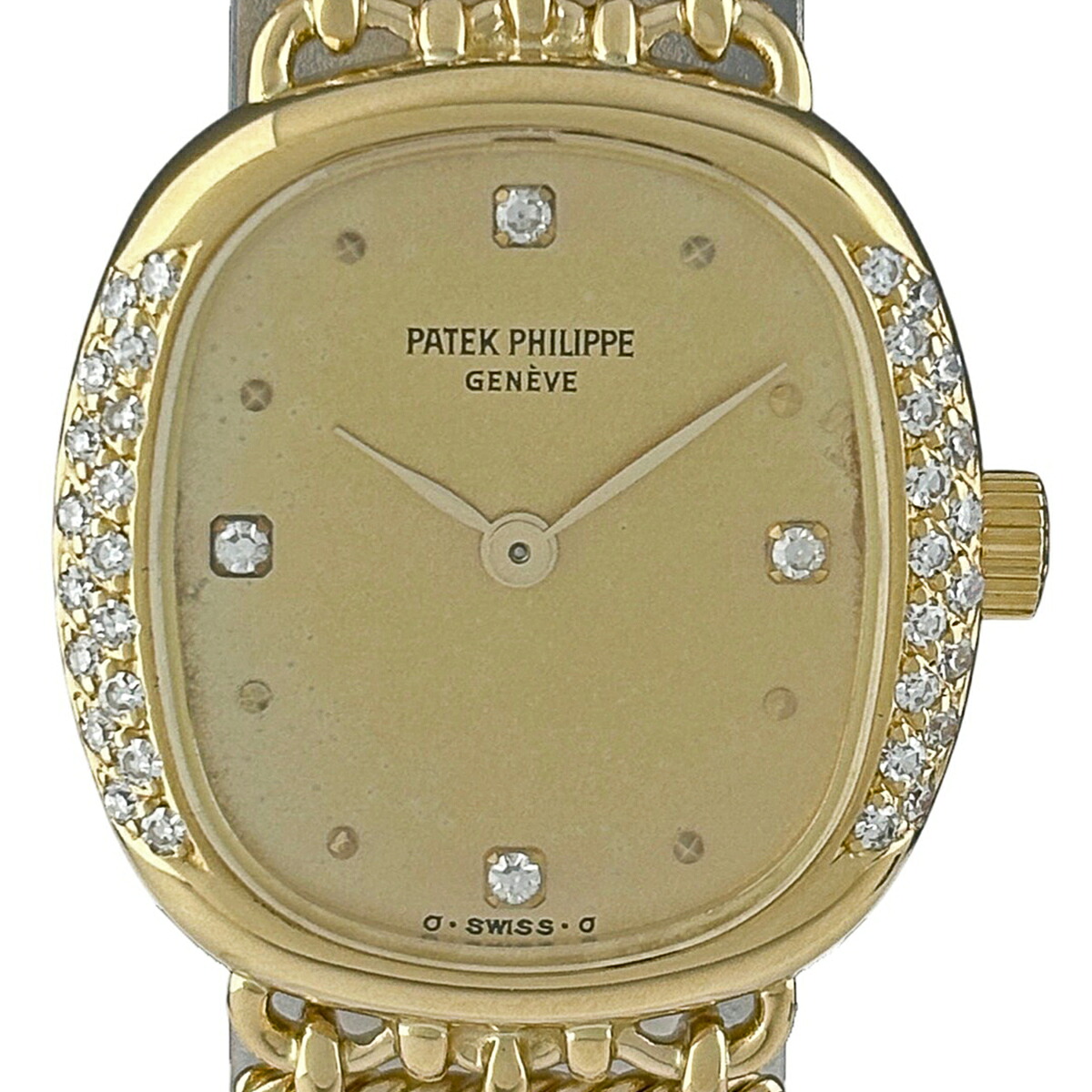 【OH済】パテックフィリップ PATEK PHILIPPE ゴールデンエリプス 4514/1 腕時計 YG ダイヤモンド 手巻き シャンパンゴールド レディース 【中古】