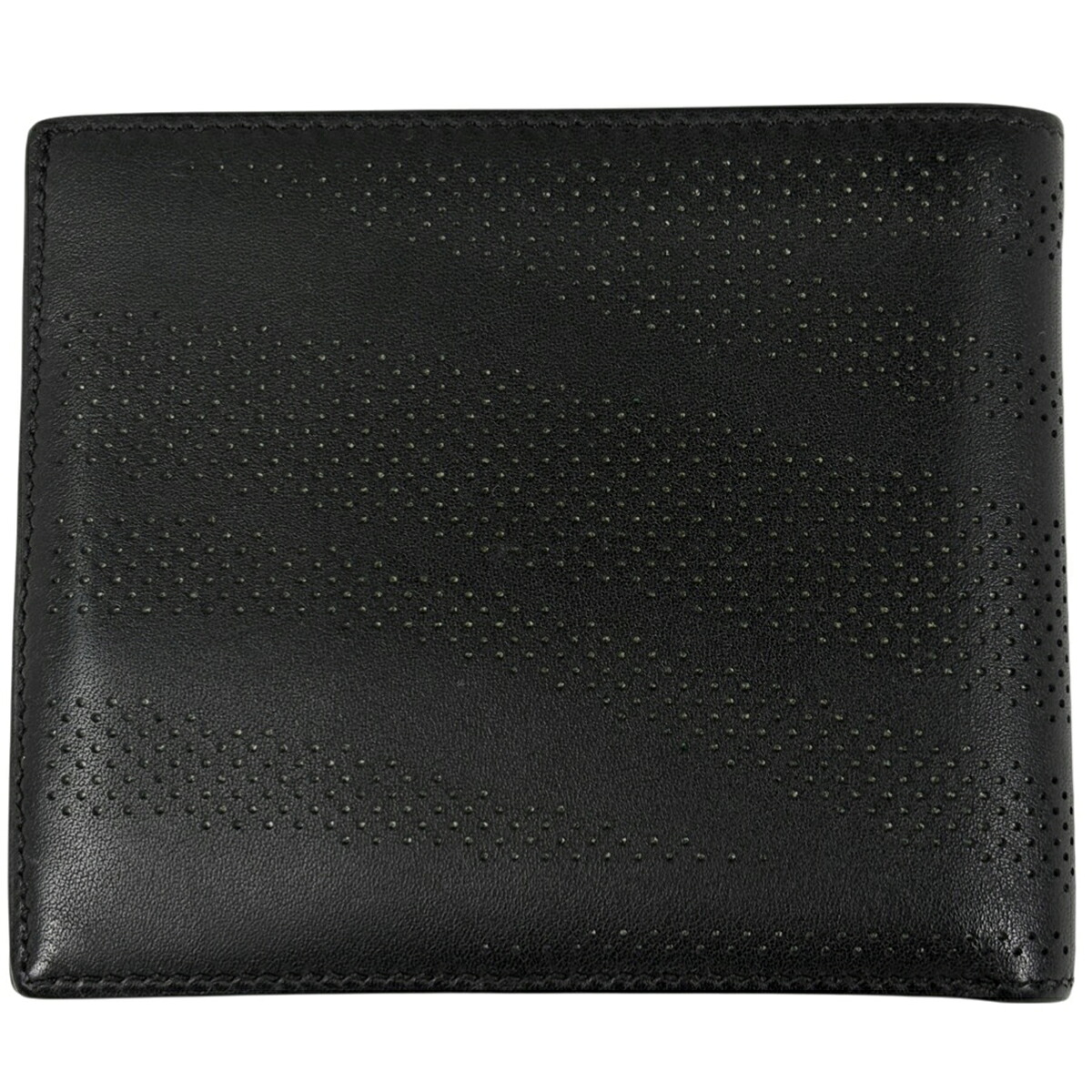 エルメス HERMES MC2 コペルニクス パンチング 二つ折り財布 レザー ブラック Ｘ メンズ 【中古】
