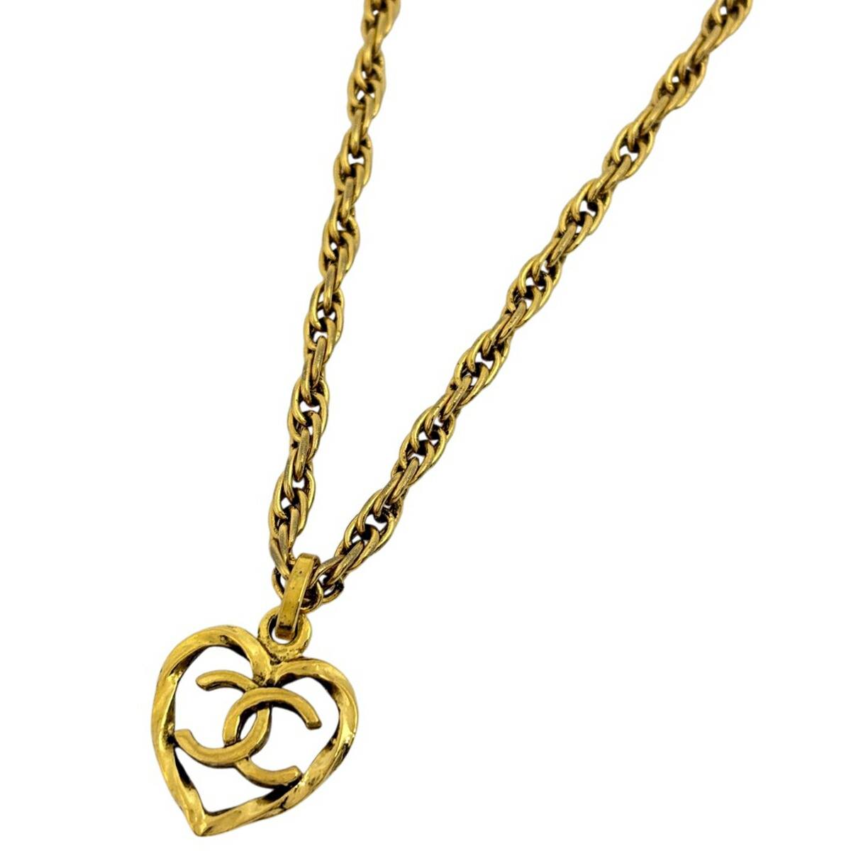シャネル CHANEL ココマーク ハートモチーフ ネックレス チェーン ネックレス GP ゴールド レディース 【中古】 msp29