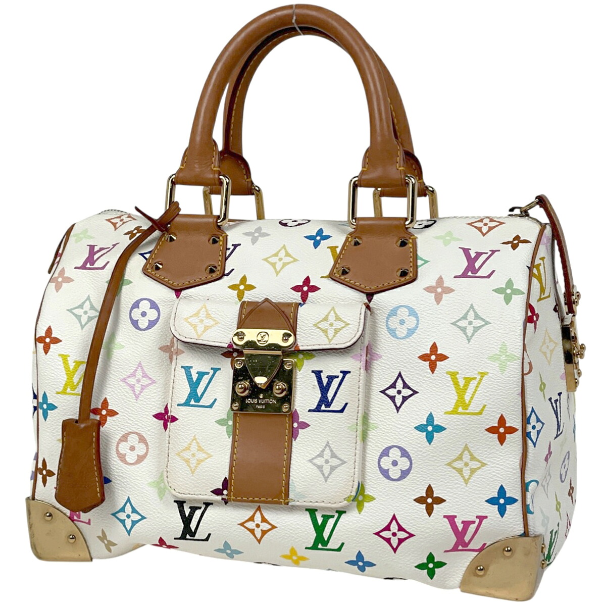 ルイ・ヴィトン Louis Vuitton スピーディ30 ボストンバッグ 手提げ ハンドバッグ モノグラムマルチカラー ブロン(ホワイト) M92643 レディース 【中古】