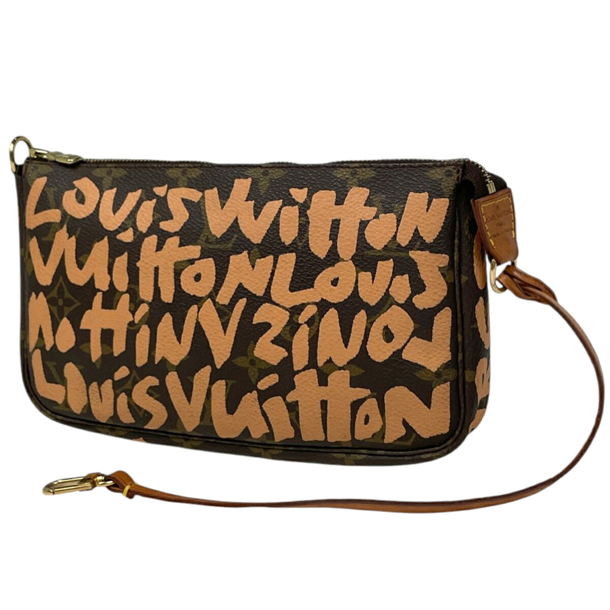 ルイ・ヴィトン Louis Vuitton ポシェット アクセソワール 化粧ポーチ コスメポーチ アクセサリーポーチ モノグラムグラフィティ ピーチ ブラウン M92193 レディース 【中古】