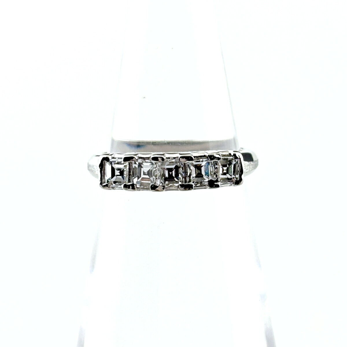 メレダイヤ デザインリング プラチナ 指輪 リング 5号 Pt900 ダイヤモンド レディース 【中古】