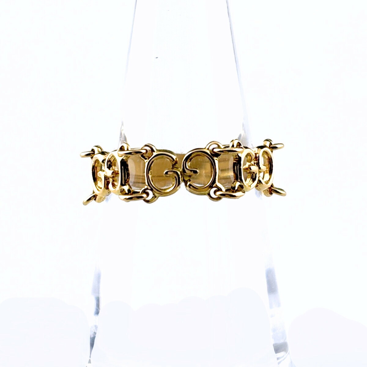 グッチ GUCCI デザインリング YG イエローゴールド 指輪 リング 12号 750 レディース 【中古】