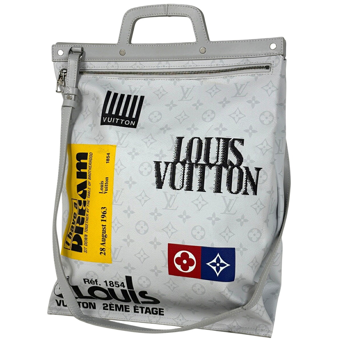 ルイ・ヴィトン Louis Vuitton 木目細か ヴェルティカル トート モノグラム白いこと 2WAY ショルダーバッグ トートバッグ モノグラム 白いこと M44627 メンズ 【中古】