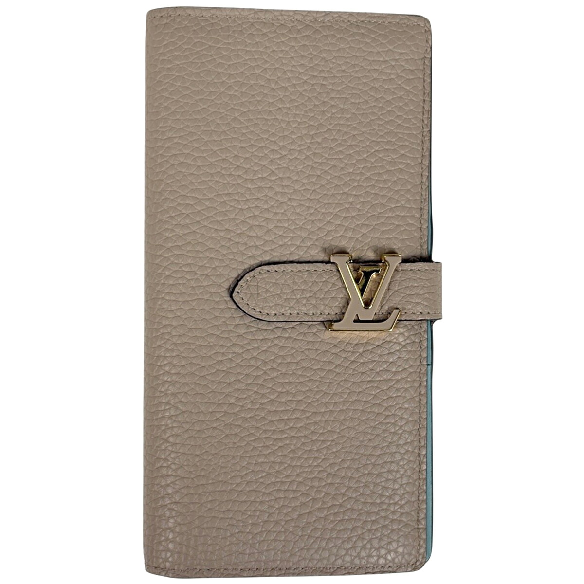 ルイ・ヴィトン Louis Vuitton ヴェルティカル ウォレット 長財布 レザー ガレ ライトブルー M81367 レディース 【中古】