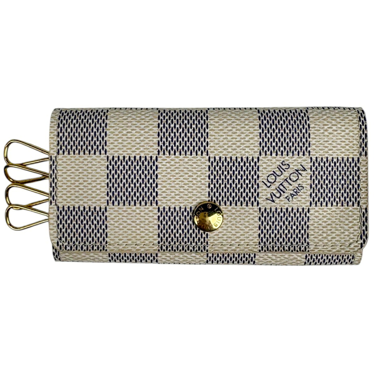 ルイ・ヴィトン Louis Vuitton ミュルティクレ 4 キーホルダー キーケース ダミエアズール ホワイト N60020 レディース 【中古】