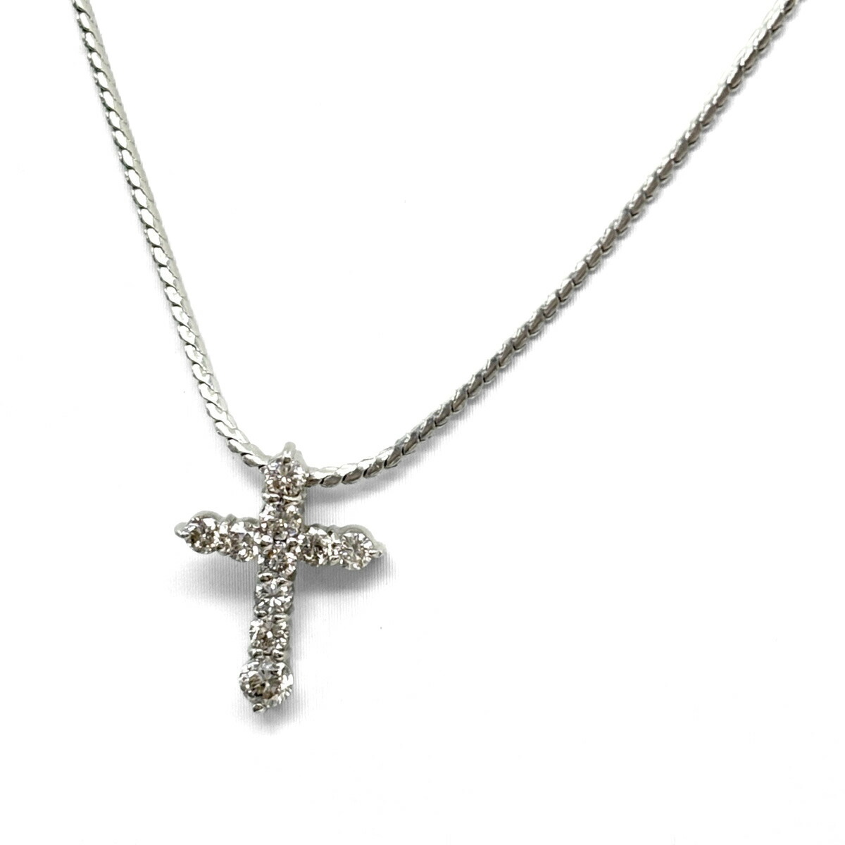 メレダイヤ デザインネックレス プラチナ ペンダント ネックレス Pt900 Pt850 ダイヤモンド レディース 【中古】