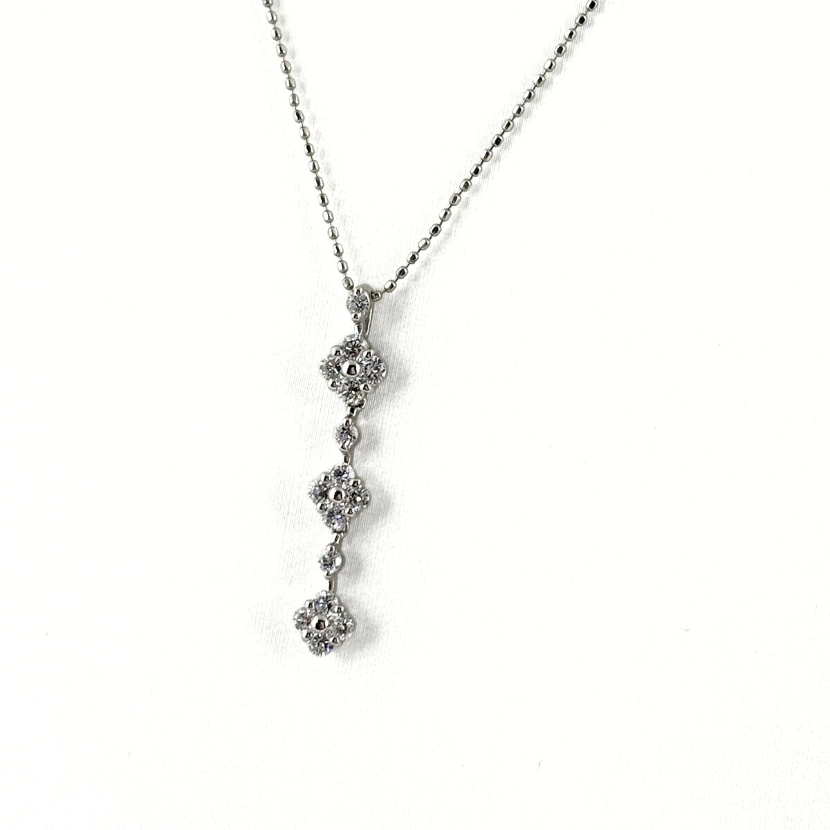 メレダイヤ デザインネックレス プラチナ ペンダント ネックレス Pt900 Pt850 ダイヤモンド レディース 【中古】 msp39|バイセル 店