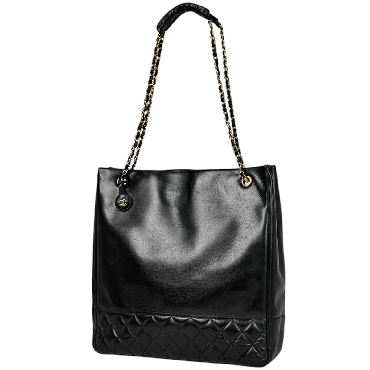 シャネル CHANEL ココマーク チェーン トートバッグ 肩掛け マトラッセ トートバッグ レザー ブラック レディース 【中古】 msp59|バイセル 店