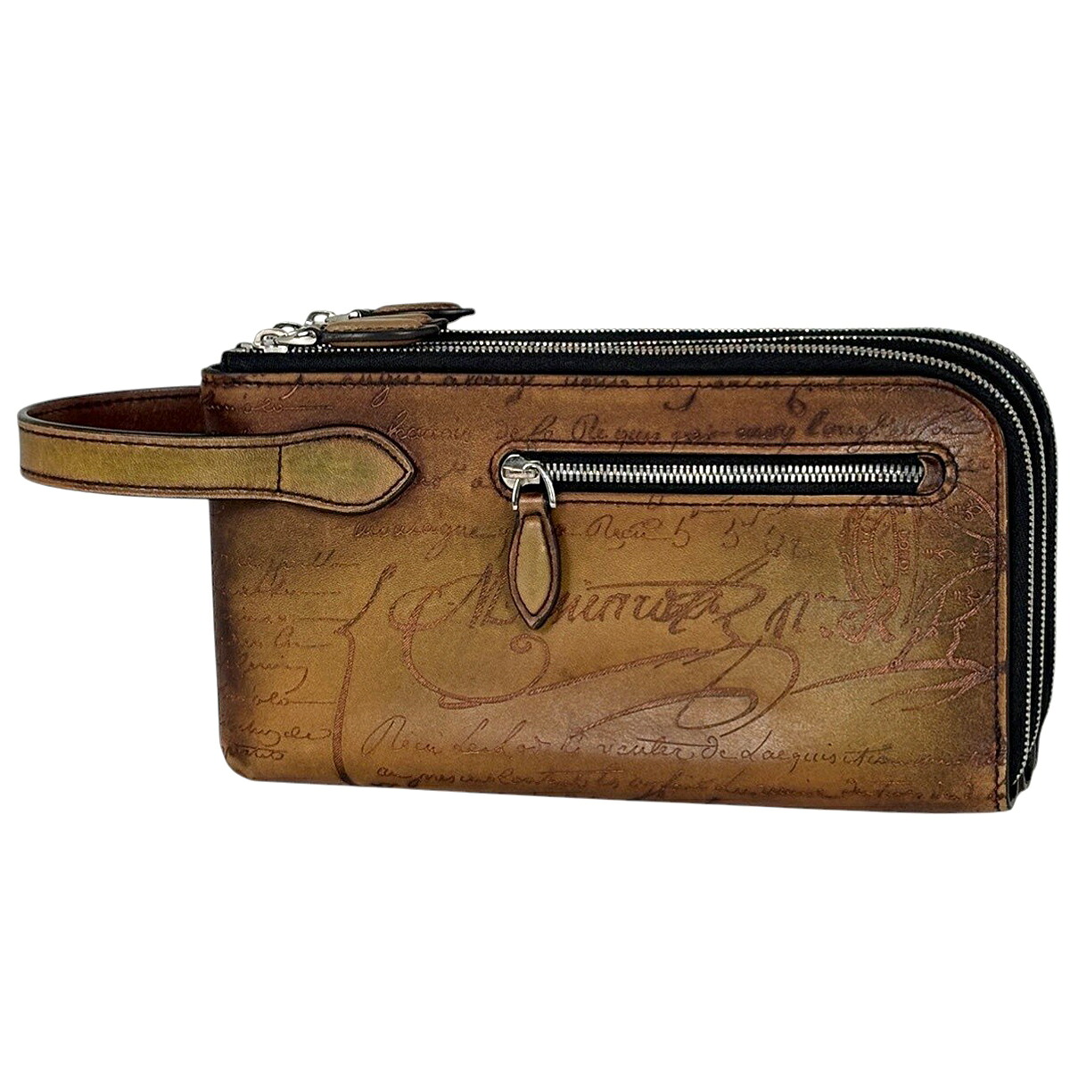 ベルルッティ Berluti ティリワ レザー オールインワン カリグラフィ L字ファスナー セカンドバッグ レザー ブラウン メンズ 【中古】 msp29
