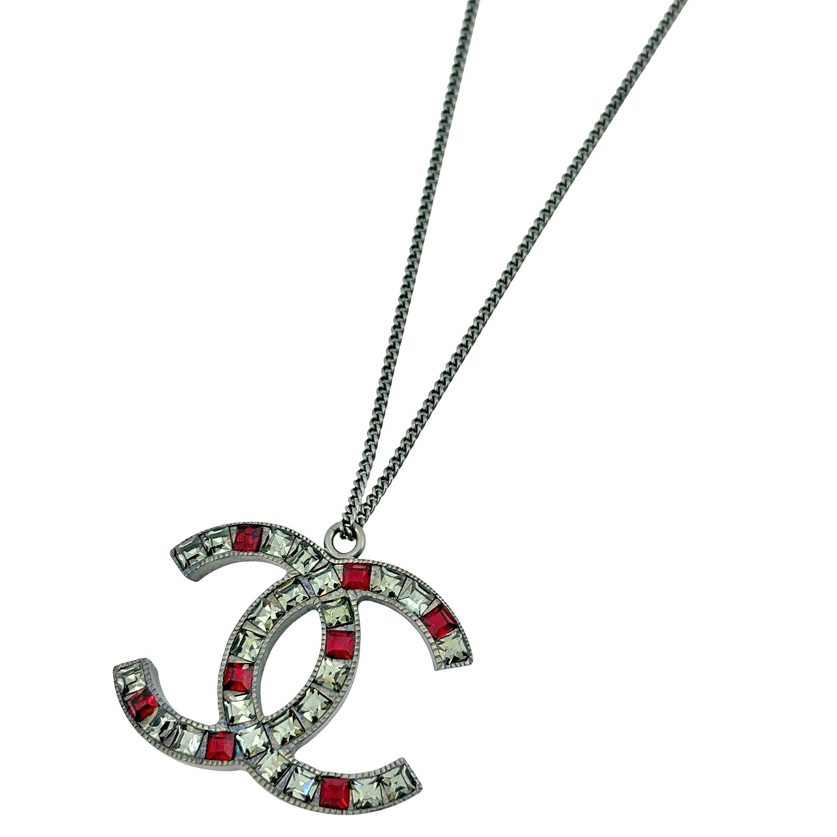 シャネル CHANEL ココマーク ラインストーン ネックレス ネックレス シルバーメッキ シルバー レディース 【中古】 msp29