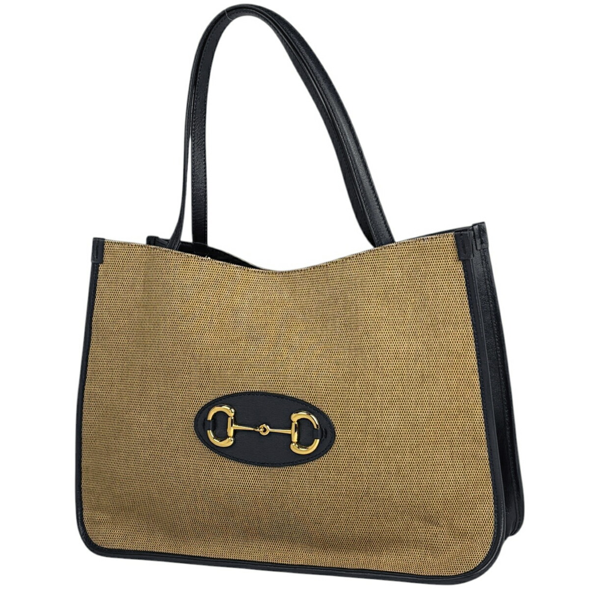 グッチ GUCCI ホースビット トートバッグ ショルダーバッグ トートバッグ キャンバス ネイビー ベージュ 623694 レディース 【中古】