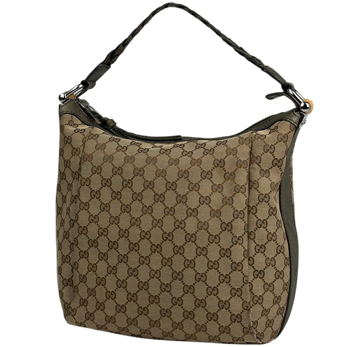 グッチ GUCCI GG柄 ショルダーバッグ バンブー ショルダーバッグ GGキャンバス ベージュ グリーン 257090 レディース 【中古】 msp29