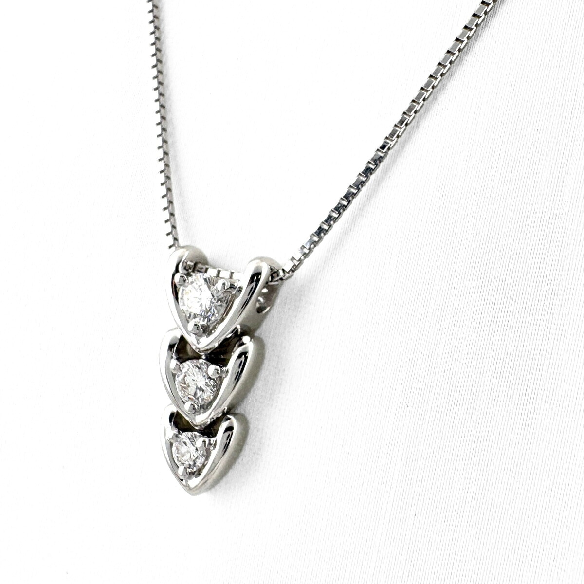 メレダイヤ デザインネックレス WG ホワイトゴールド ペンダント ネックレス K18 WG ダイヤモンド レディース 【中古】 msp39|バイセル 店