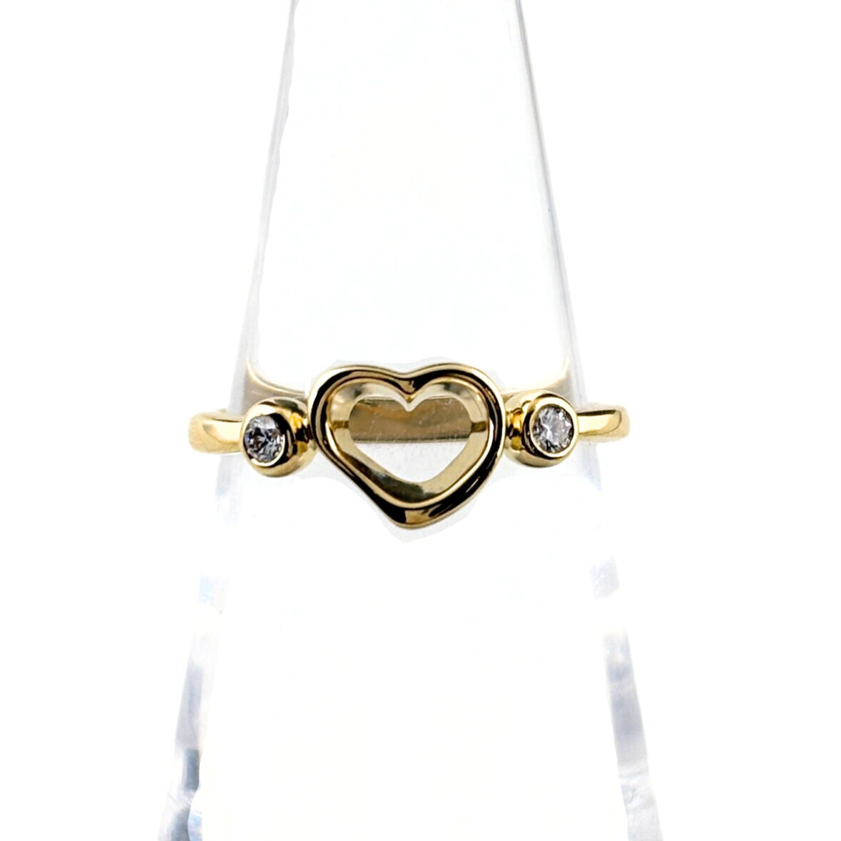 ティファニー TIFFANY&Co. オープンハート ダイヤ リング YG イエローゴールド メレダイヤ 指輪 リング 10号 750 ダイヤモンド レディース 【中古】