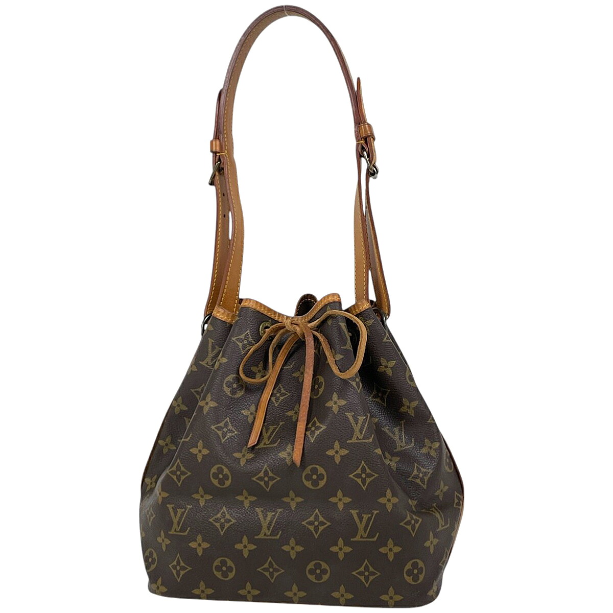 ルイ・ヴィトン Louis Vuitton プチ ノエ ワンショルダー 肩掛け 巾着型 ショルダーバッグ モノグラム ブラウン M42226 レディース 【中古】
