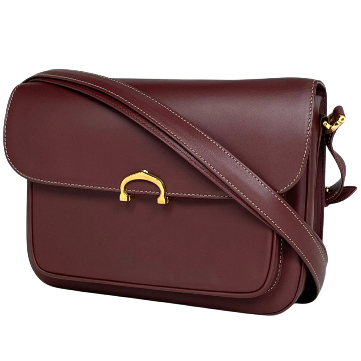 カルティエ CARTIER マストライン ショルダーバッグ ショルダーバッグ レザー ボルドー レディース 【中古】 msp29