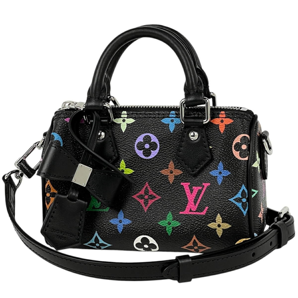 ルイ・ヴィトン Louis Vuitton ナノ スピーディ 2WAY ショルダーバッグ 村上隆 ハンドバッグ モノグラムマルチカラー ノワール(ブラック) M13406 レディース 【中古】