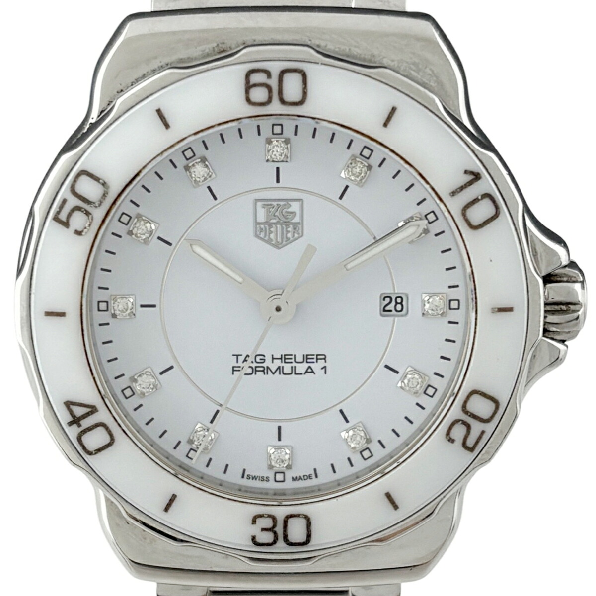 タグホイヤー TAG HEUER 範式1 12P WAH1315 ウォッチ SS 陶芸 金剛石 石英 白いこと レディース 【中古】 msp29