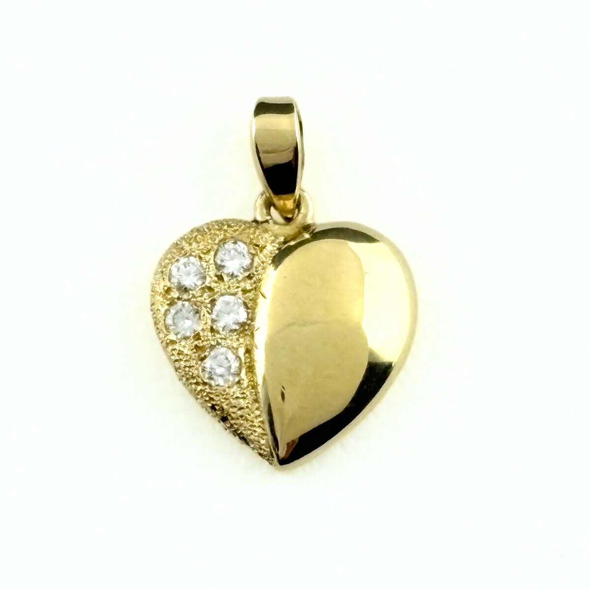 ミキモト MIKIMOTO ハートモチーフ ペンダントトップ YG イエローゴールド メレダイヤ ペンダントトップ K18 ダイヤモンド レディース 【中古】