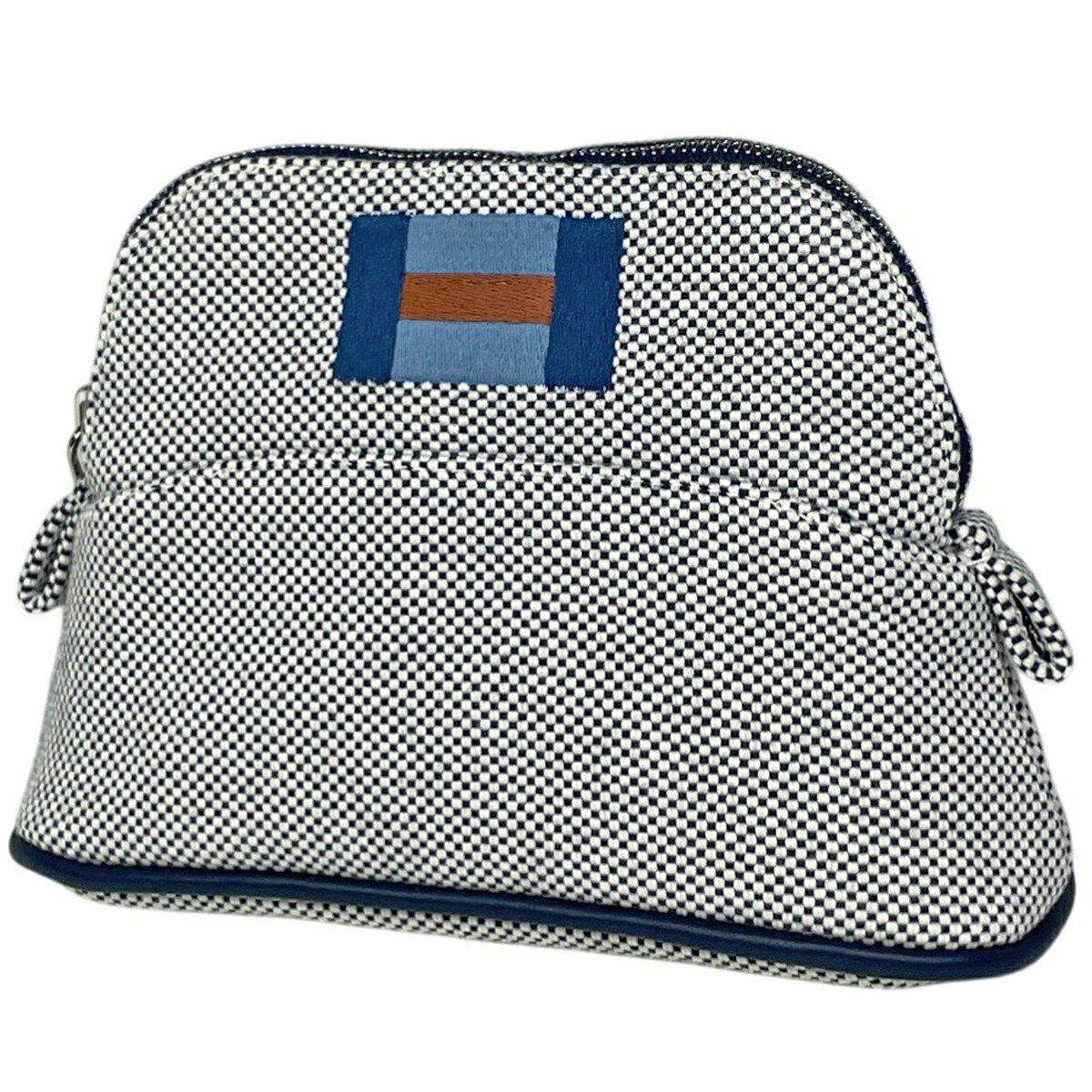 エルメス HERMES ボリード ポーチ ミニミニ メイク 小物 Hロゴ 化粧ポーチ キャンバス ネイビー レディース 【中古】 32,370円
