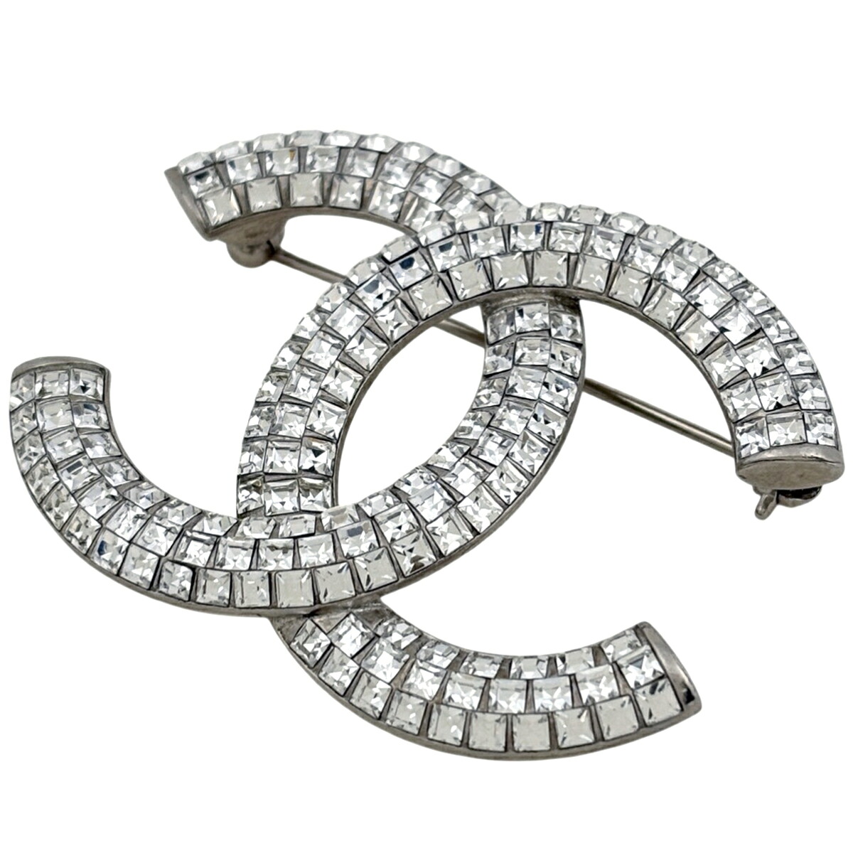 シャネル CHANEL ココマーク ラインストーン ブローチ メタル シルバー レディース 【中古】 msp29
