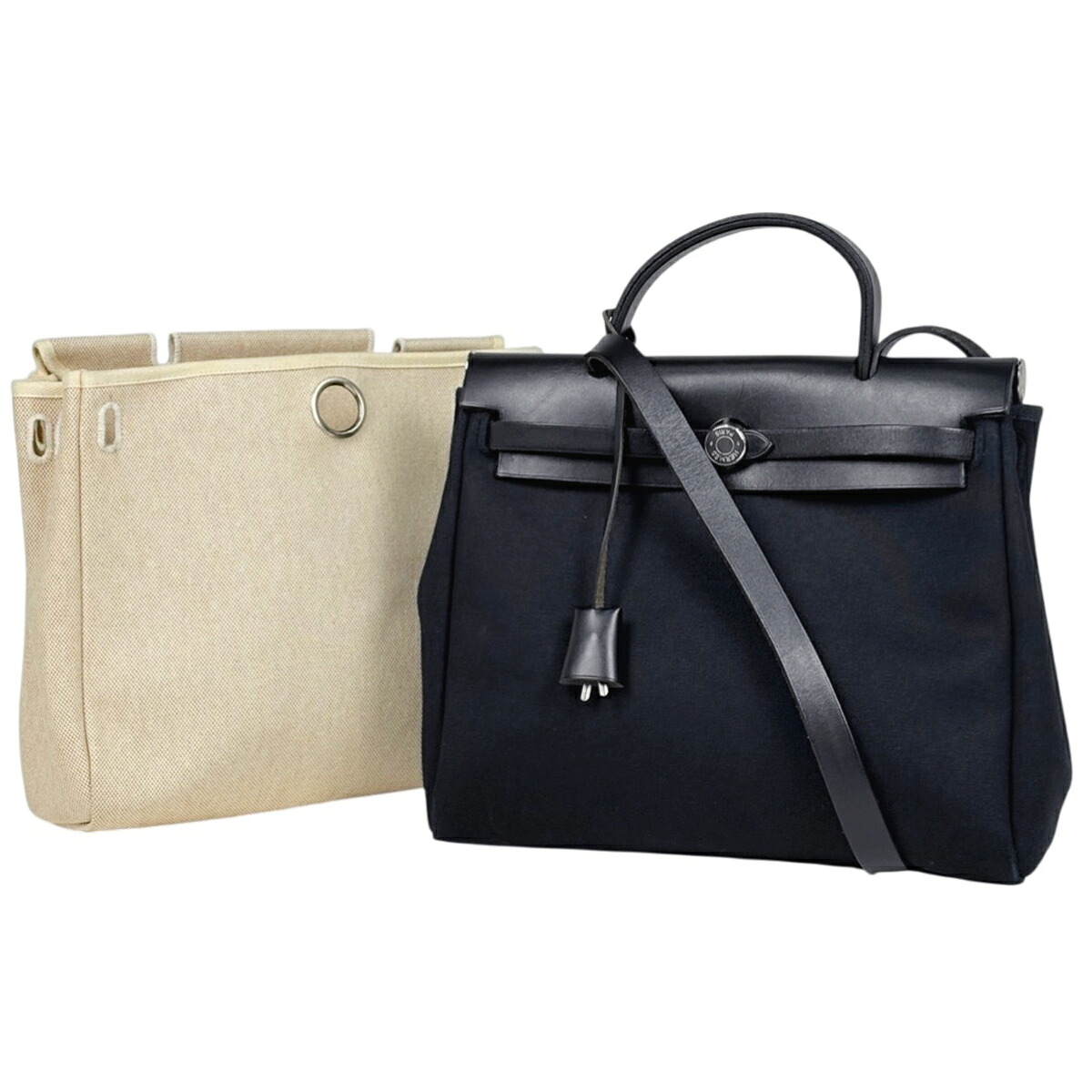 エルメス HERMES エールバッグPM 2WAY ショルダーバッグ ハンドバッグ トワルオフィシエ ブラック ナチュラル □D レディース 【中古】 msp29 99,220円