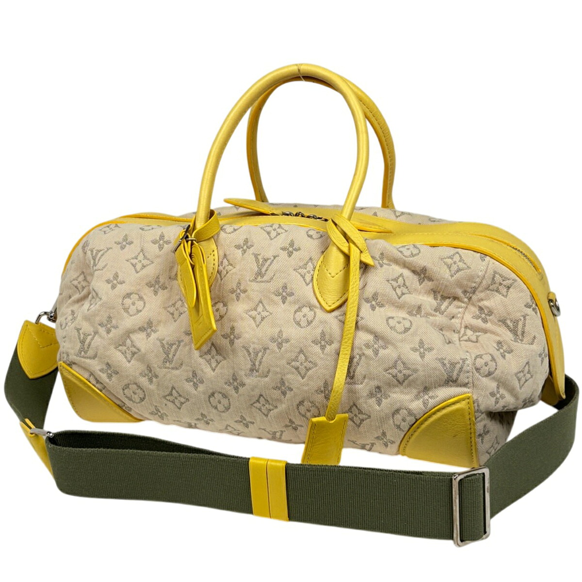 ルイ・ヴィトン Louis Vuitton スピーディ ラウンド 手提げ 肩掛け 2WAY ショルダーバッグ ハンドバッグ モノグラムデニム ジョーヌ(イエロー) M40709 レディース 【中古】 msp29