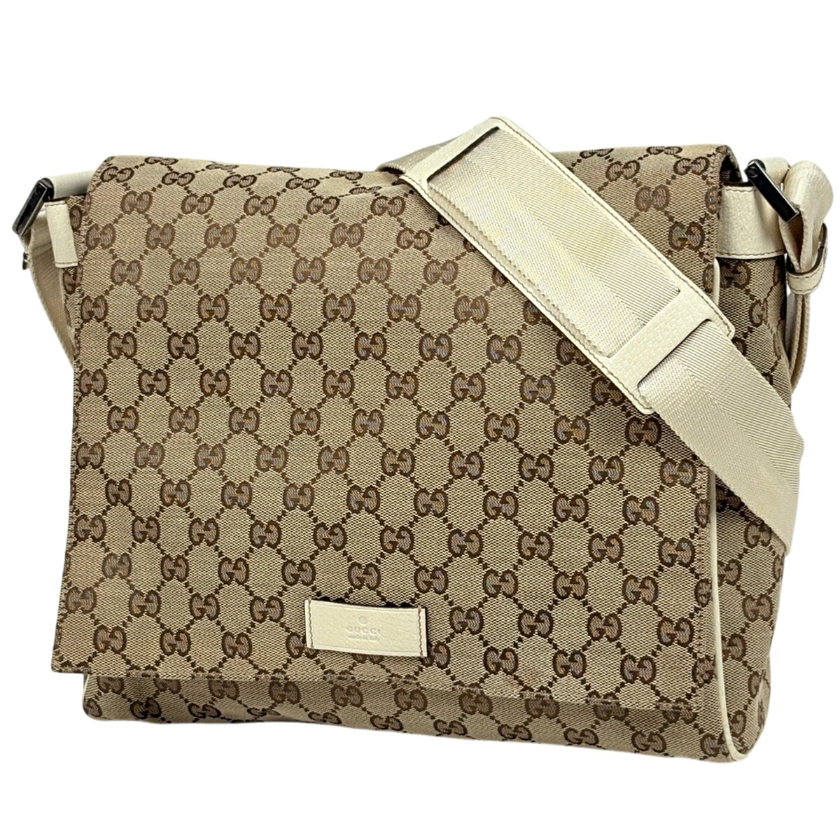 グッチ GUCCI GG柄 ショルダーバッグ GGキャンバス ベージュ 146236 レディース 【中古】