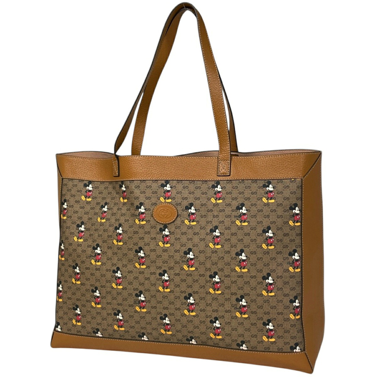 グッチ GUCCI GG柄 トートバッグ ミニGGスプリーム ディズニーコラボ ミッキーマウス GGスプリーム ブラウン 547947 レディース 【中古】
