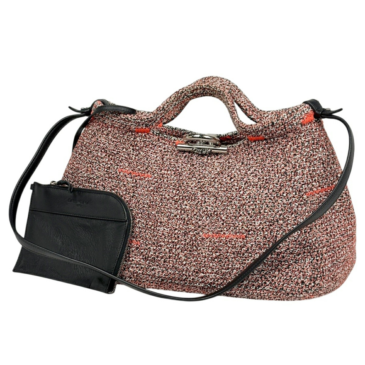 バレンシアガ BALENCIAGA ロゴ ハンドバッグ ジグザッガー 2WAYショルダーバッグ ハンドバッグ キャンバス オレンジ ブラック マルチカラー 380688 レディース 【中古】