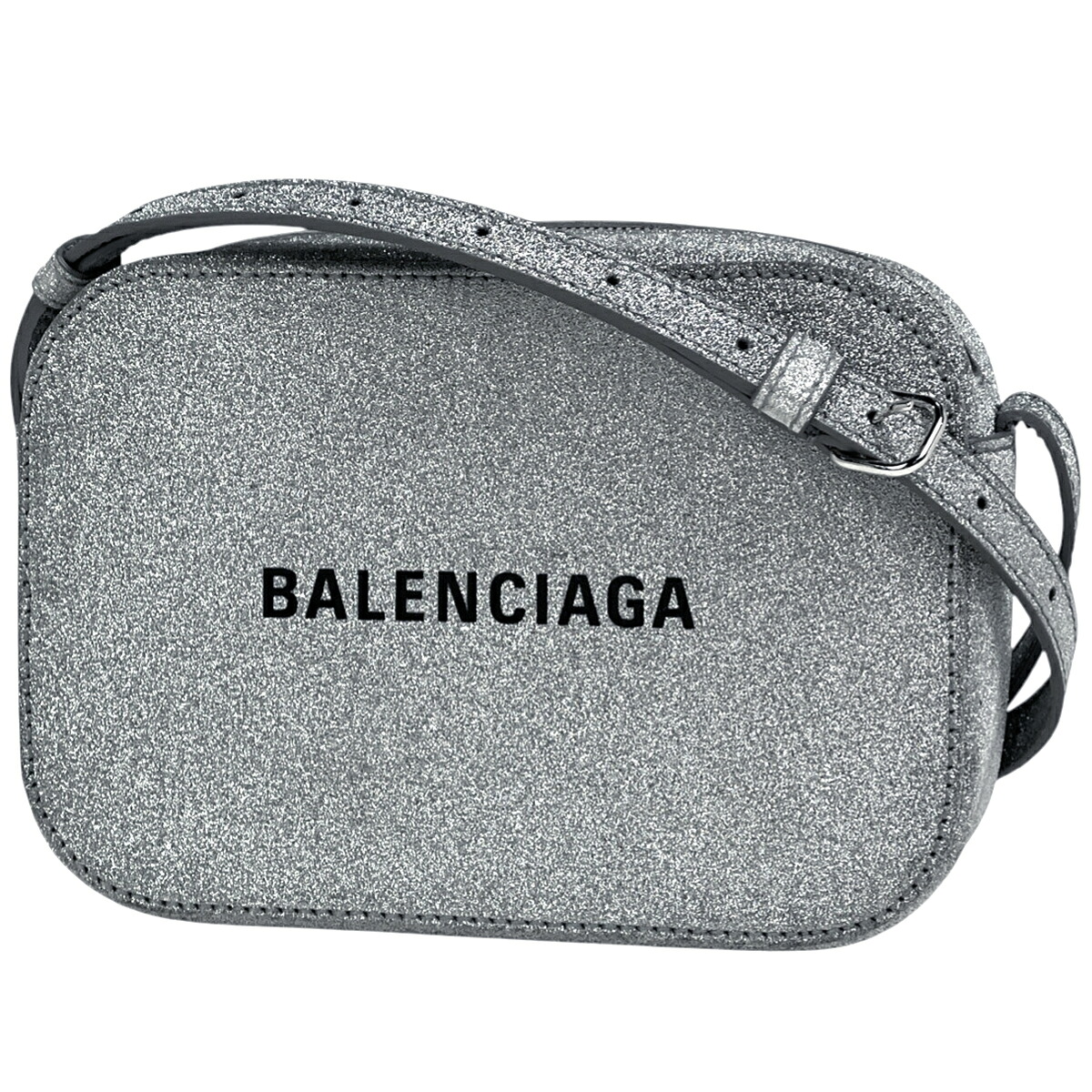 バレンシアガ BALENCIAGA エブリデイ カメラバッグ XS ロゴ ラメ ショルダーバッグ レザー シルバー 552372 レディース 【中古】 msp29｜バイセル 店