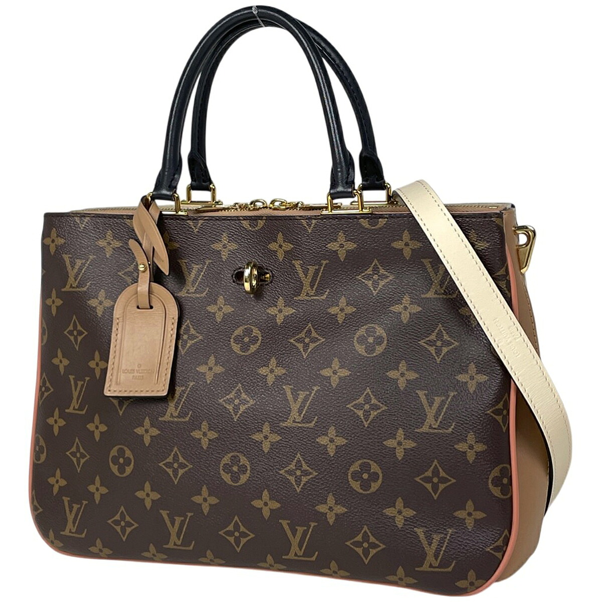 ルイ・ヴィトン Louis Vuitton ミルフィーユ 2WAY ショルダーバッグ ハンドバッグ トートバッグ モノグラム ブラウン セサミ ペッシュ クレーム M44255 レディース 【中古】 msp39|バイセル 店