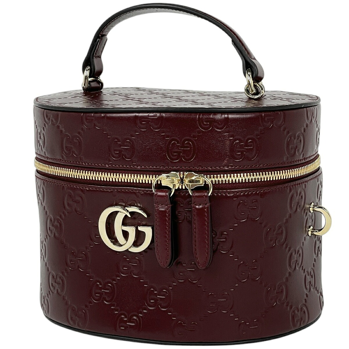 グッチ GUCCI グッチシマ バニティバッグ 2WAY ショルダーバッグ GGマーモント かざり付ける合切袋 シマなめし革 ボルドーワイン 807324 レディース 【中古】 msp39