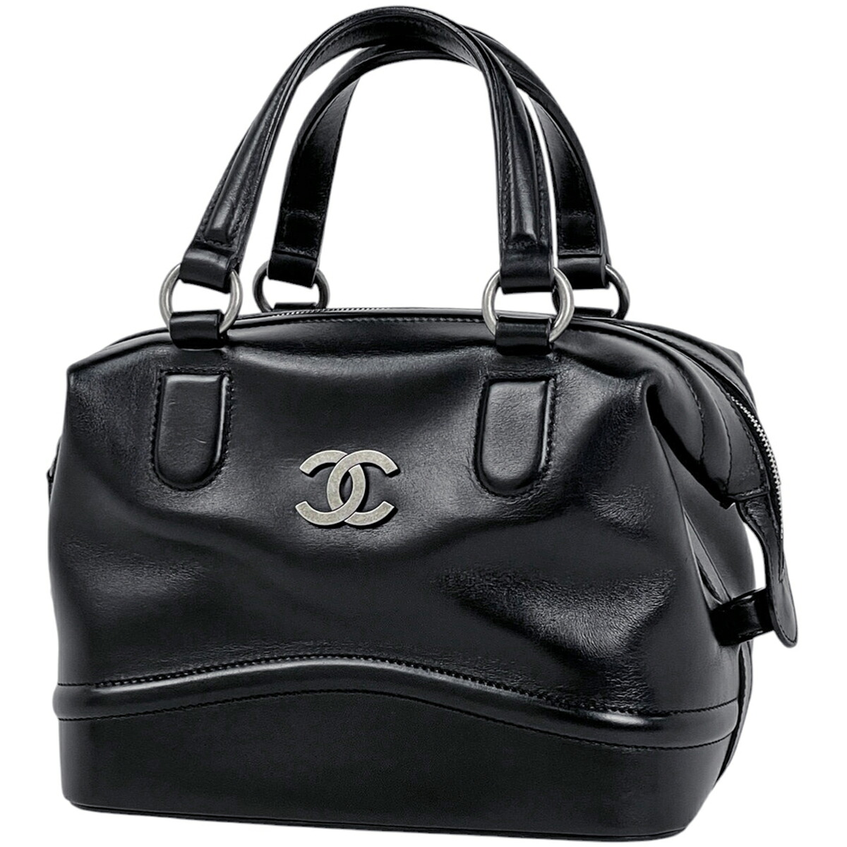 シャネル CHANEL ココマーク ハンドバッグ キルティング ハンドバッグ レザー ブラック レディース 【中古】