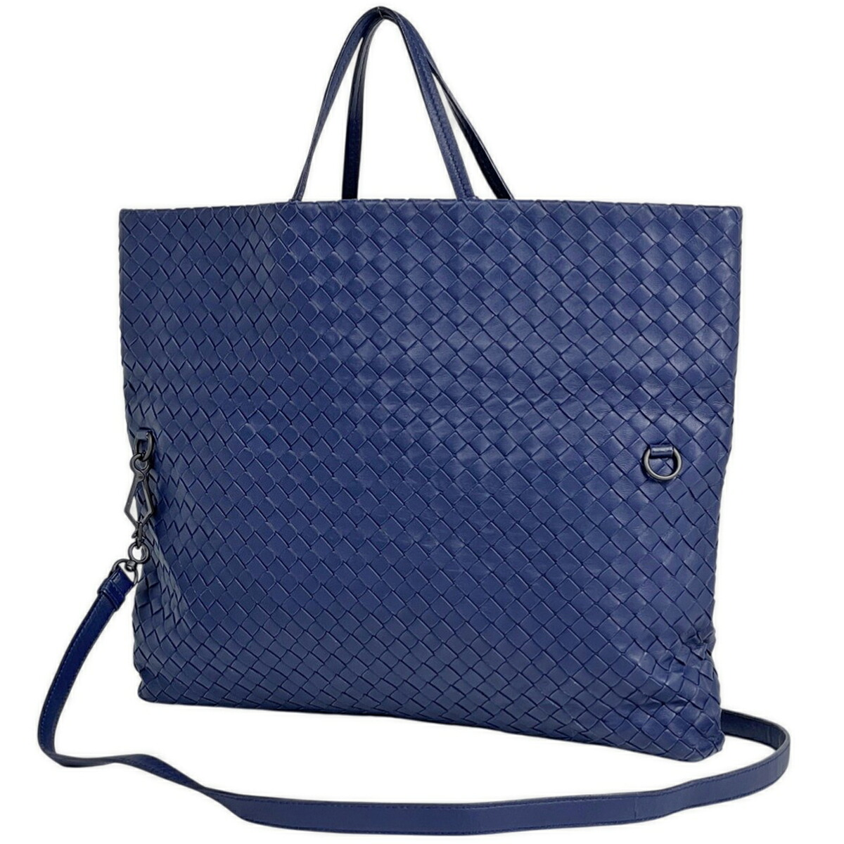 ボッテガヴェネタ BOTTEGAVENETA イントレチャート ハンドバッグ 2WAY ショルダーバッグ ハンドバッグ レザー ブルー レディース 【中古】 44,880円