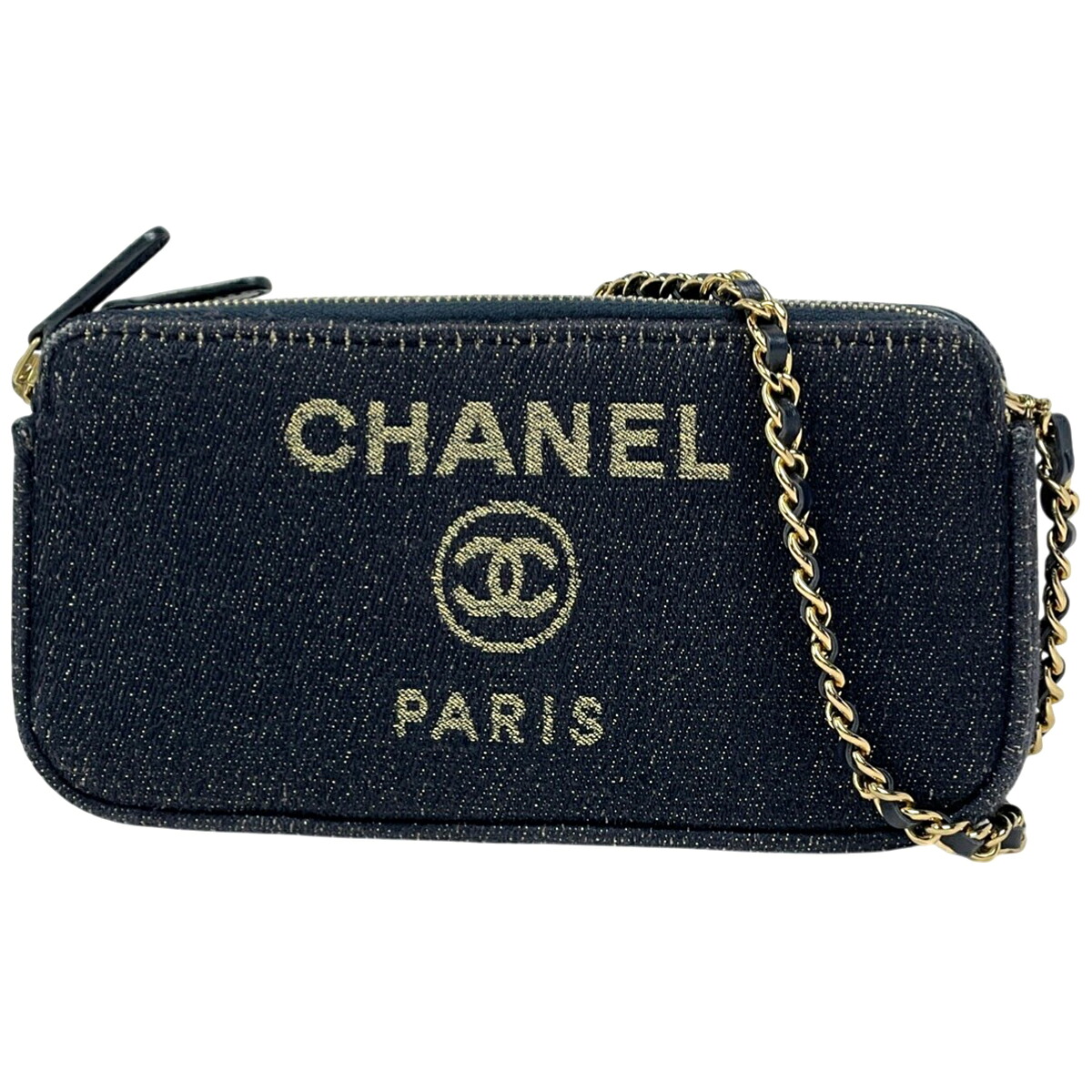 シャネル CHANEL ロゴタイプ チェーン店 ショルダーバッグ チェーンウォレット ココマーク ショルダーバッグ 帆布 米国海軍 レディース 【中古】