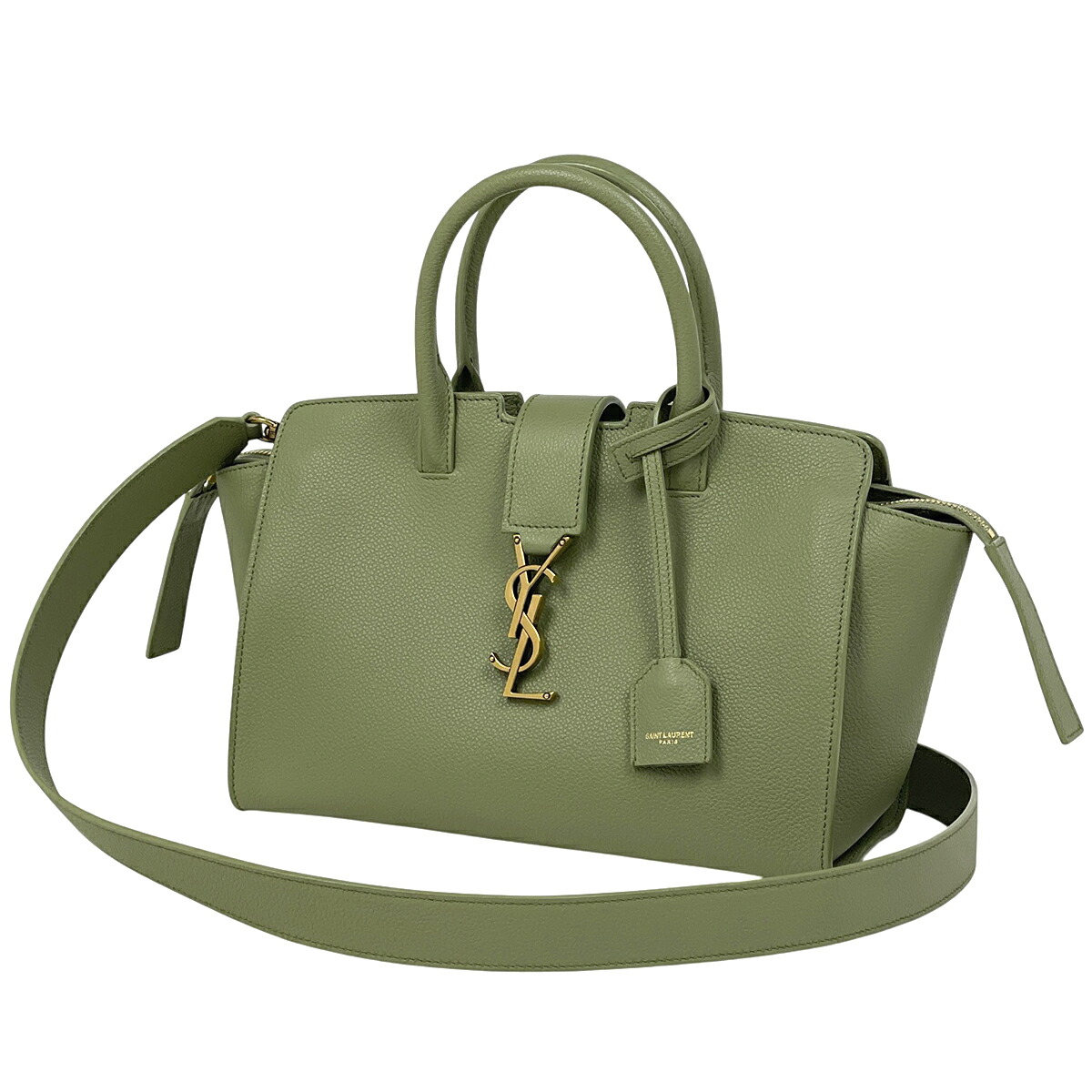サンローランパリ SAINT LAURENT PARIS ダウンタウン ベイビー 2WAY ショルダーバッグ ハンドバッグ レザー グリーン 635346 レディース 【中古】