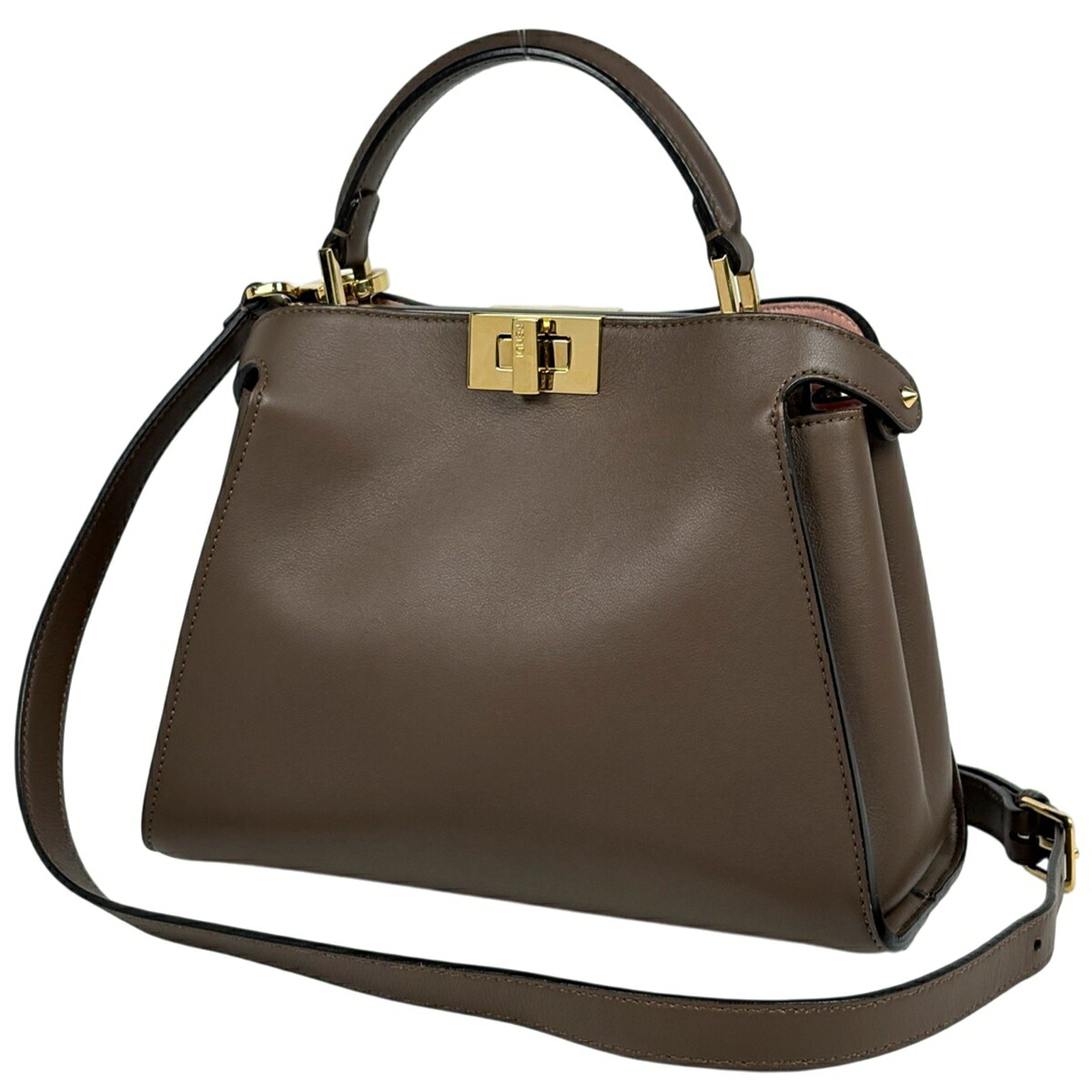 フェンディ FENDI ピーカブー 2WAY ショルダーバッグ ハンドバッグ レザー ブラウン 8BN302 レディース 【中古】
