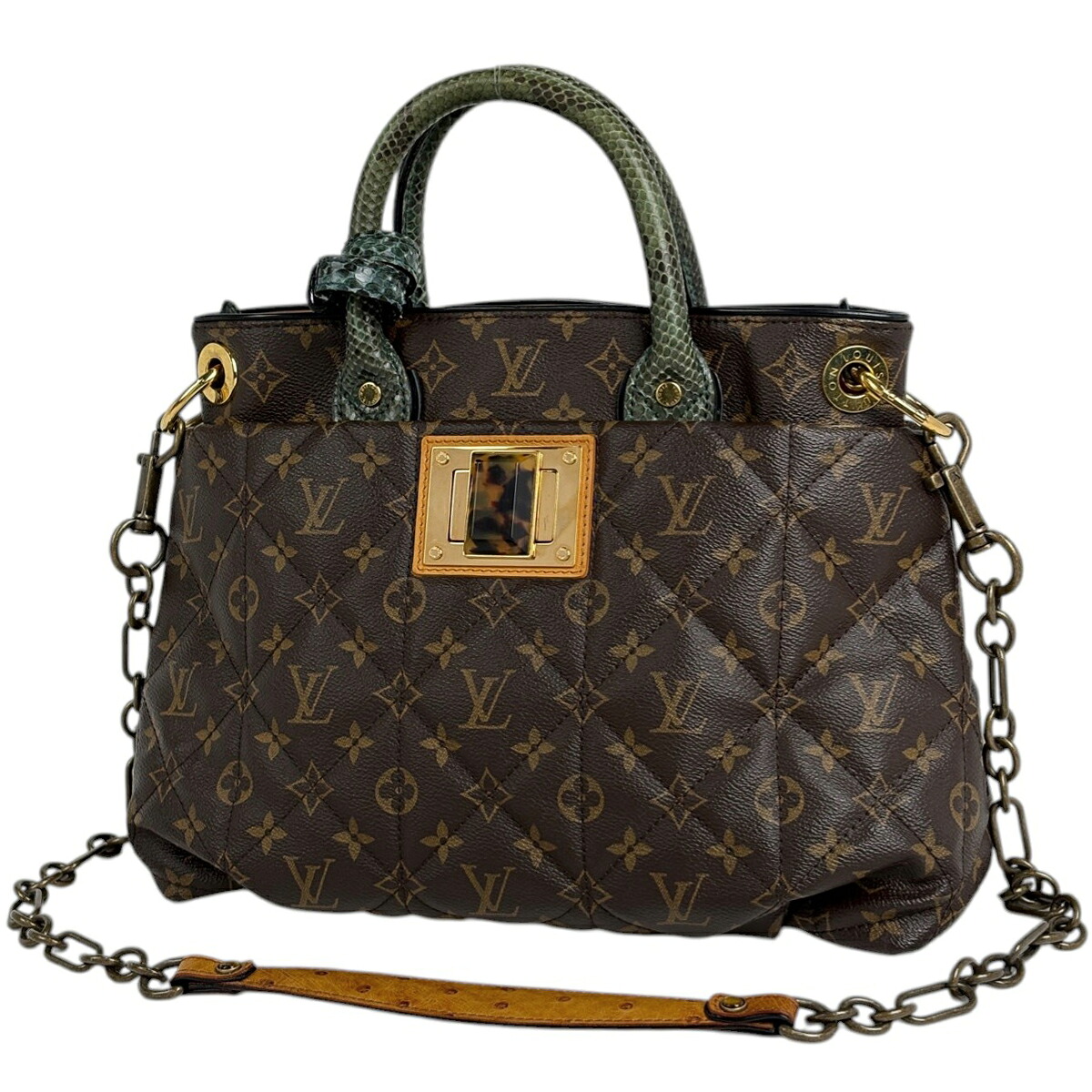 ルイ・ヴィトン Louis Vuitton エトワール トートMM 2WAY ショルダーバッグ トートバッグ モノグラムエキゾチック ブラウン グリーン N90312 レディース 【中古】