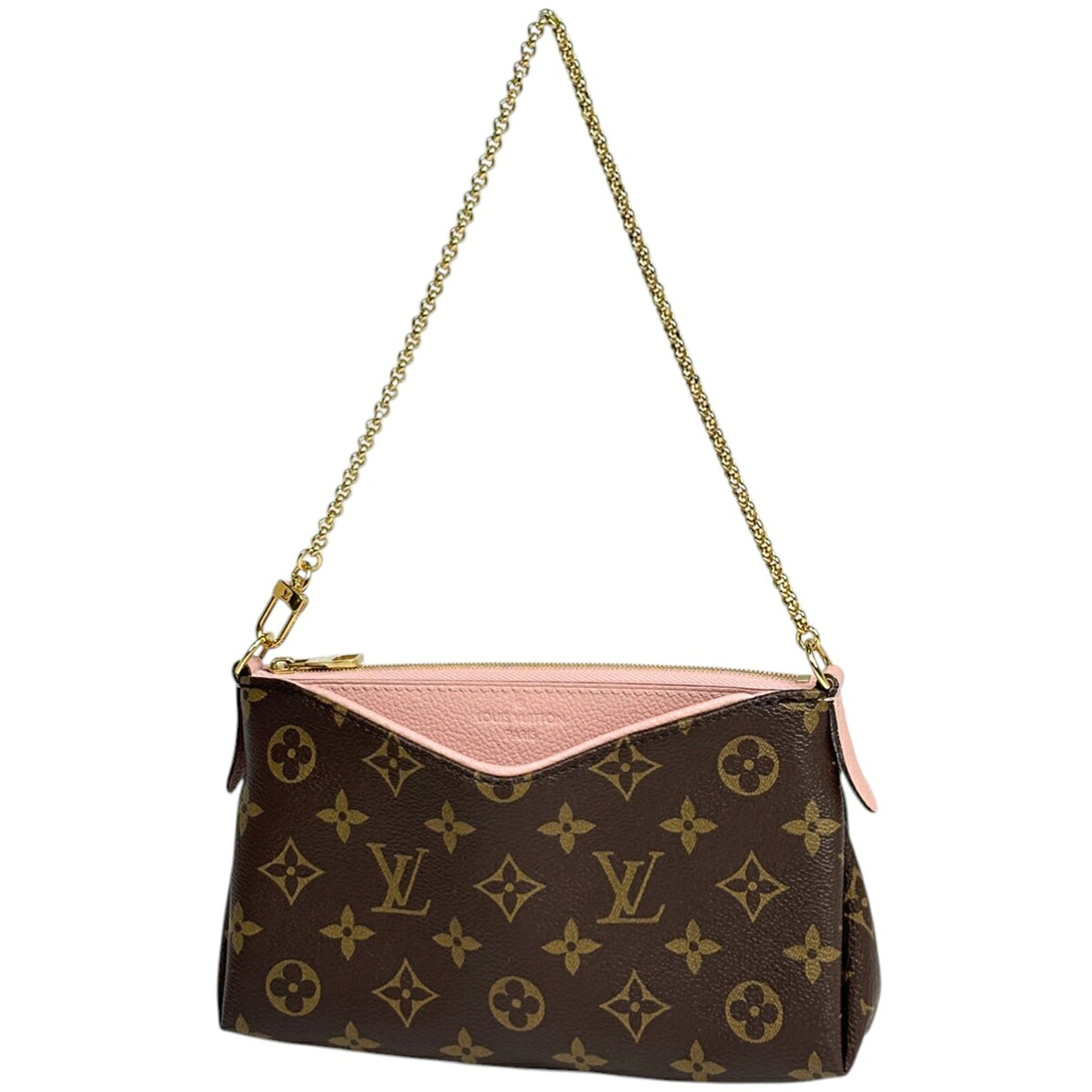 ルイ・ヴィトン Louis Vuitton パラス クラッチ 2WAY ショルダーバッグ ポーチ ハンドバッグ モノグラム ブラウン ローズプードル M44037 レディース 【中古】