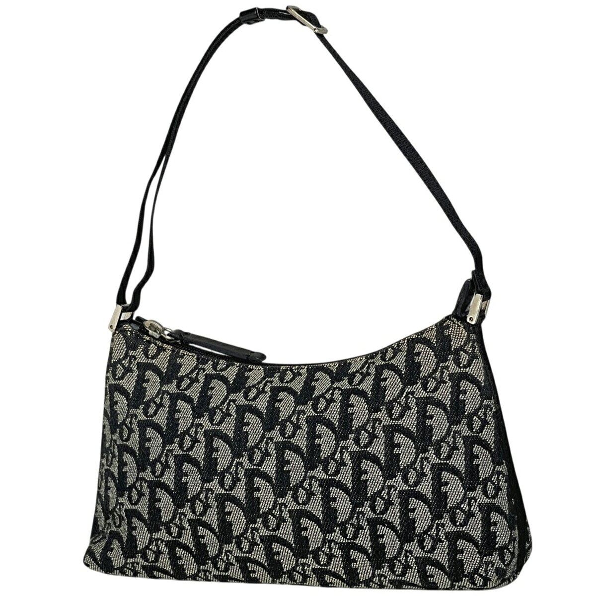 クリスチャンディオール Christian Dior トロッター柄 ハンドバッグ ショルダーバッグ キャンバス ブラック レディース 【中古】