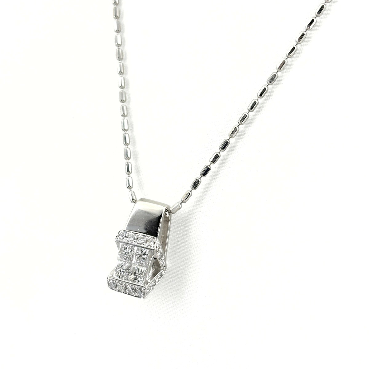 メレダイヤ デザインネックレス プラチナ ペンダント ネックレス Pt900 Pt850 ダイヤモンド レディース 【中古】