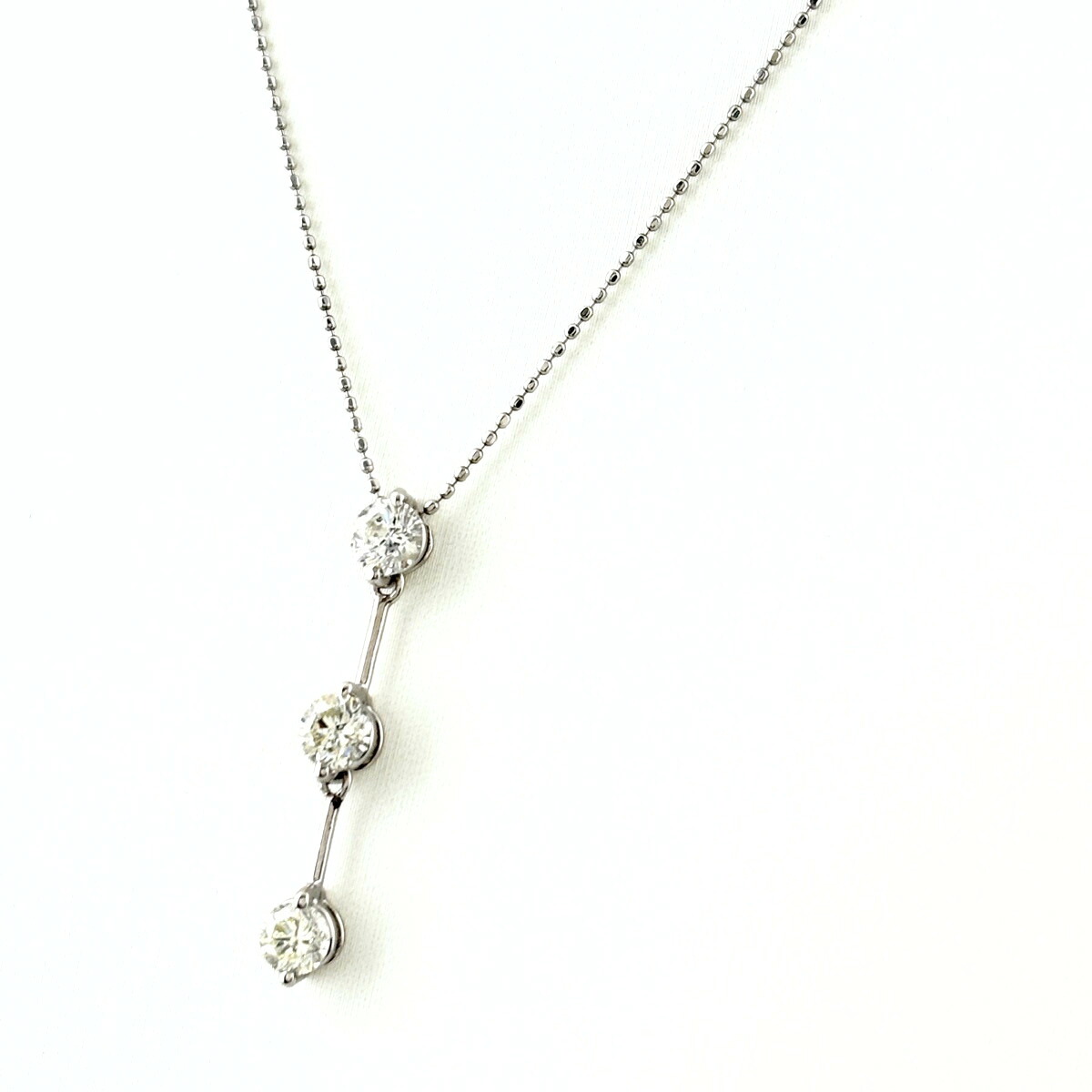 メレダイヤ デザインネックレス プラチナ ペンダント ネックレス Pt900 Pt850 ダイヤモンド レディース 【中古】 msp39|バイセル 店