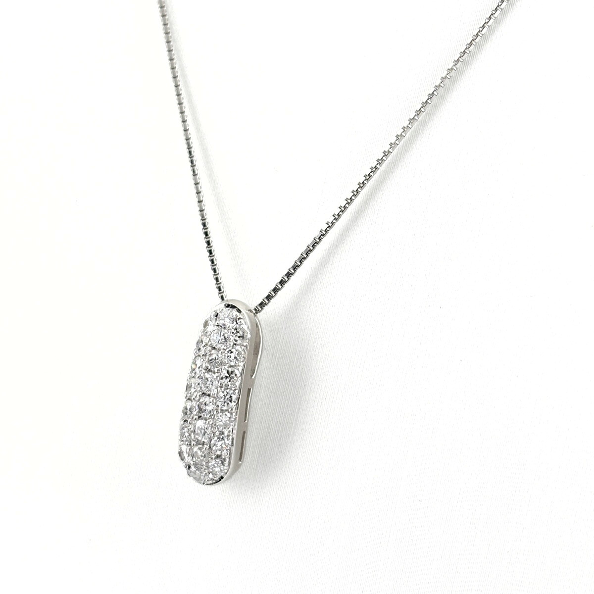 メレダイヤ デザインネックレス プラチナ ペンダント ネックレス Pt900 Pt850 ダイヤモンド レディース 【中古】