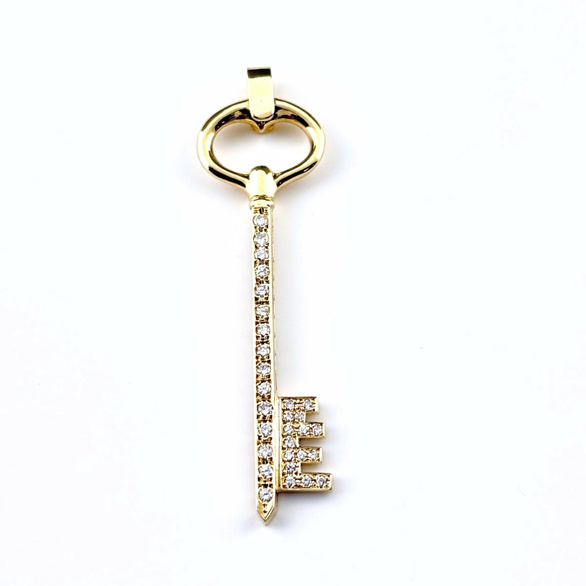キーモチーフ ペンダントトップ YG イエローゴールド メレダイヤ ペンダントトップ K18 ダイヤモンド レディース 【中古】