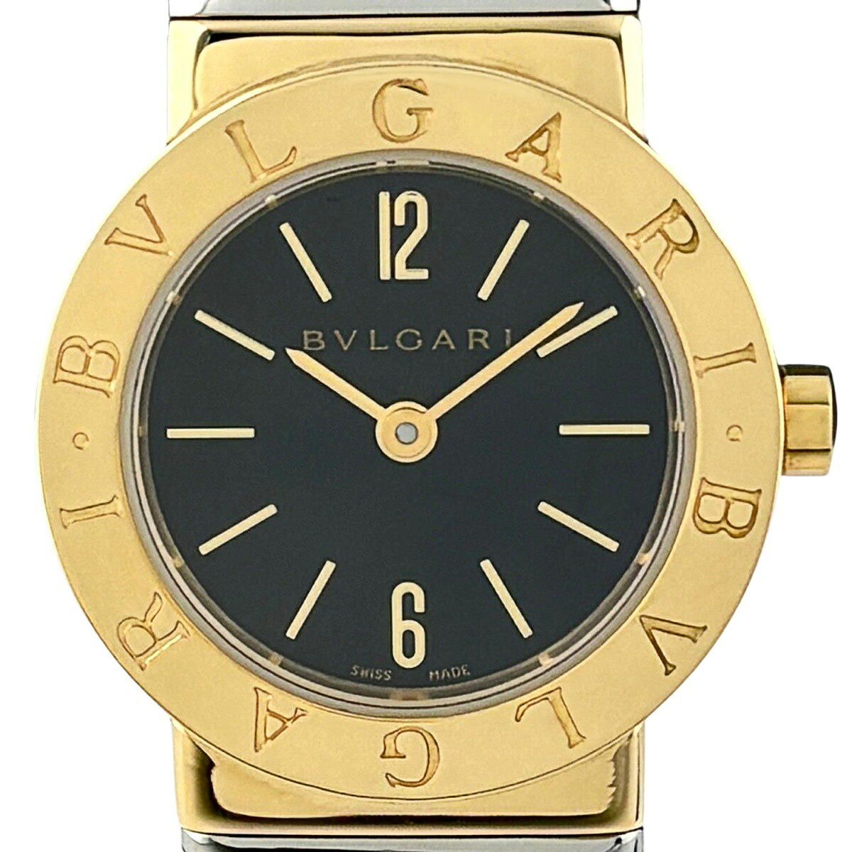 ブルガリ BVLGARI ブルガリブルガリ トゥボガス BB232T 腕時計 SS YG クォーツ ブラック レディース 【中古】