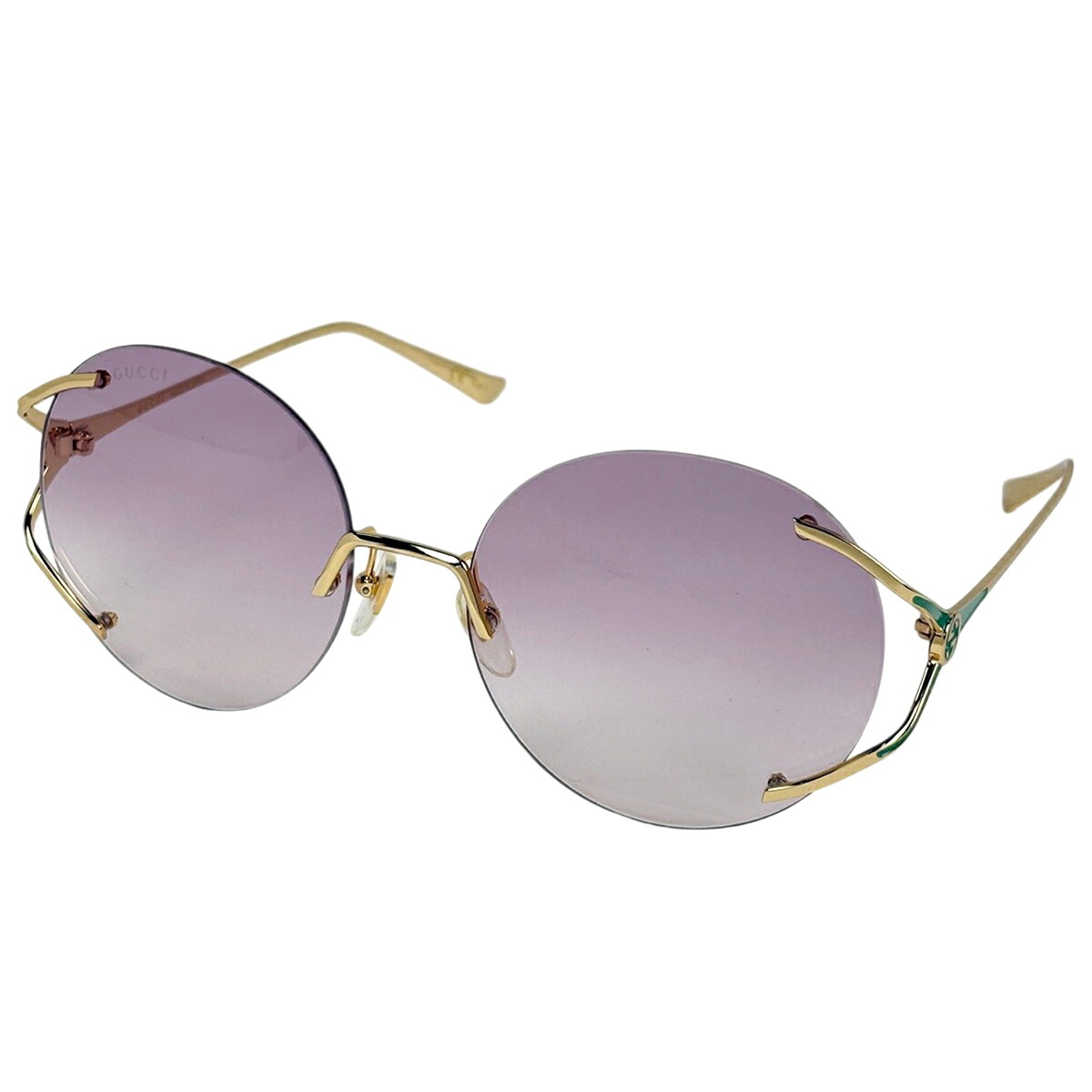 グッチ GUCCI インターロッキングG グラデーション サングラス リムレス アイウェア レディース メタル ゴールド GG0645S メンズ 【中古】 29,120円