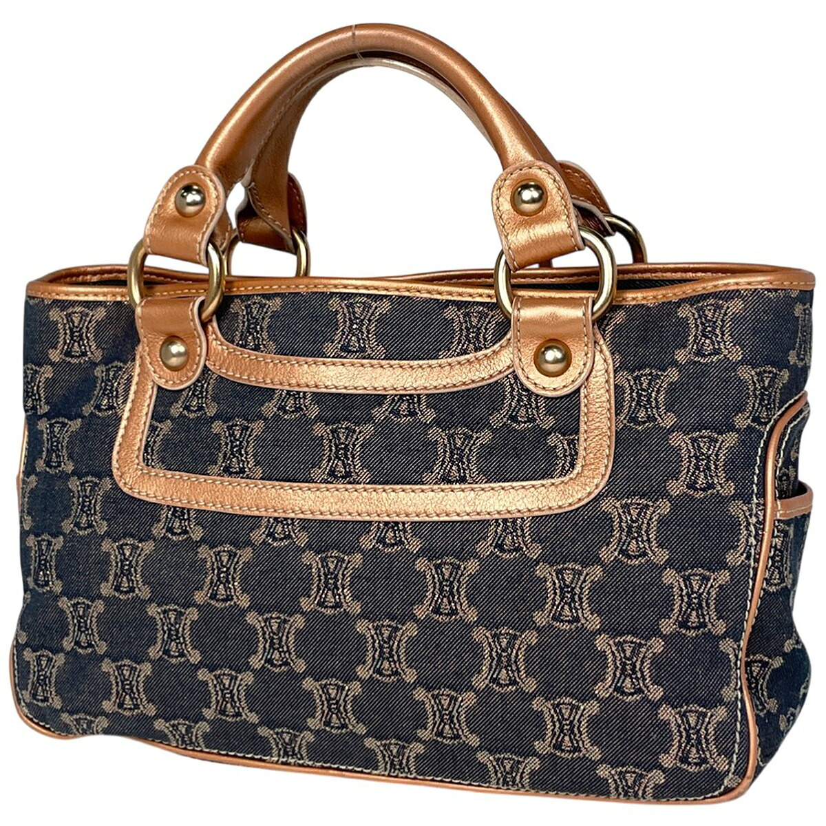 セリーヌ CELINE ブギーバッグ パリマカダム ラメ ハンドバッグ デニム ブルー ブラウン レディース 【中古】 33,670円